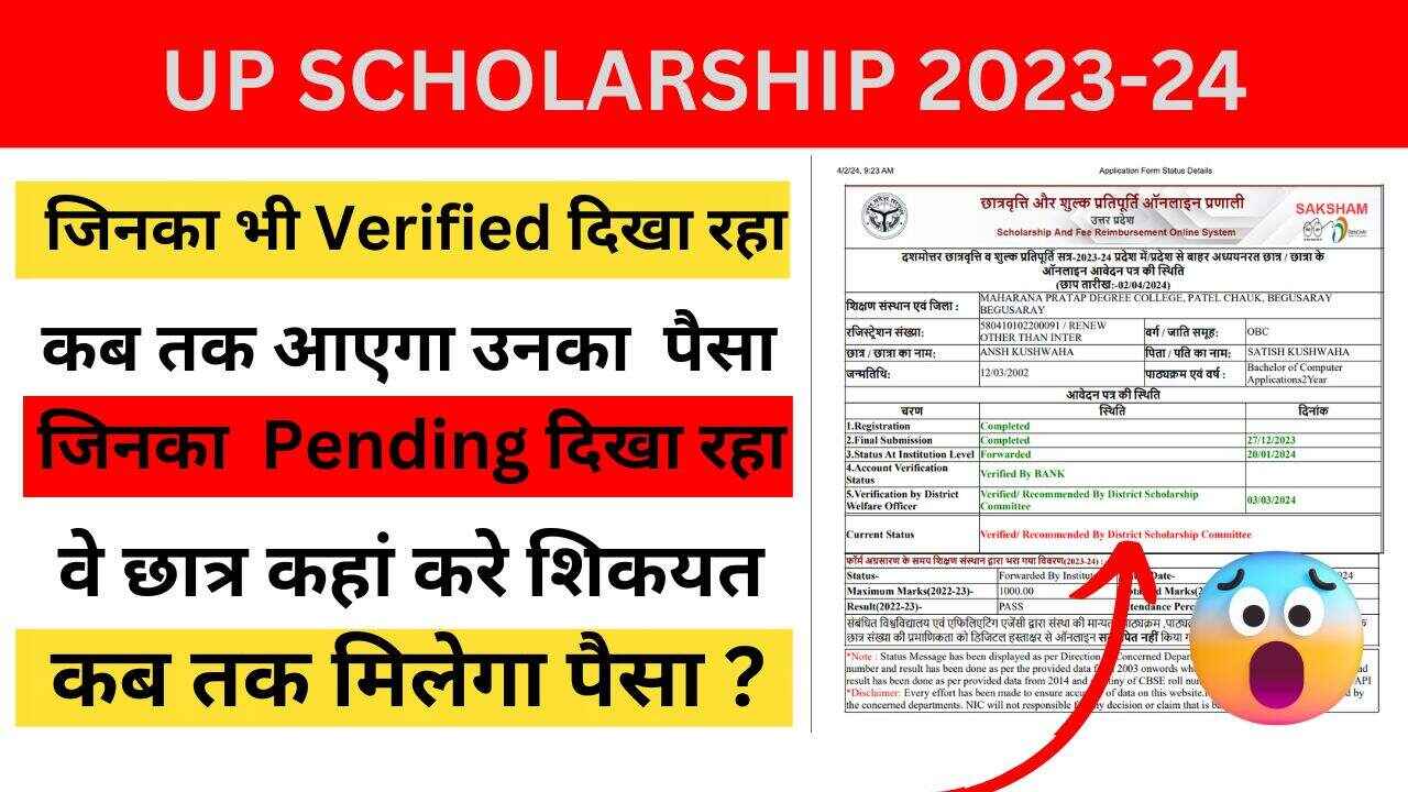 BIG UPDATE ON UP SCHOLARSHIP 2023-24